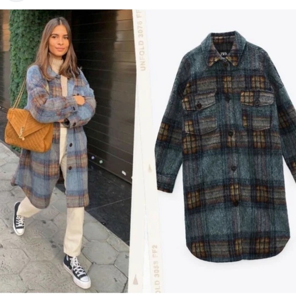 Zara long plaid jacket - Picture 2 of 7